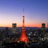 東京タワー　夜景　世界貿易センタービル