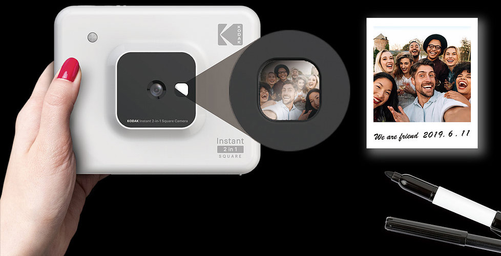 5953円 超特価SALE開催！ KODAK インスタントカメラプリンター C300 ホワイト スクエアフォーマット 1000万画素 Bluetooth接続 C300WH 国