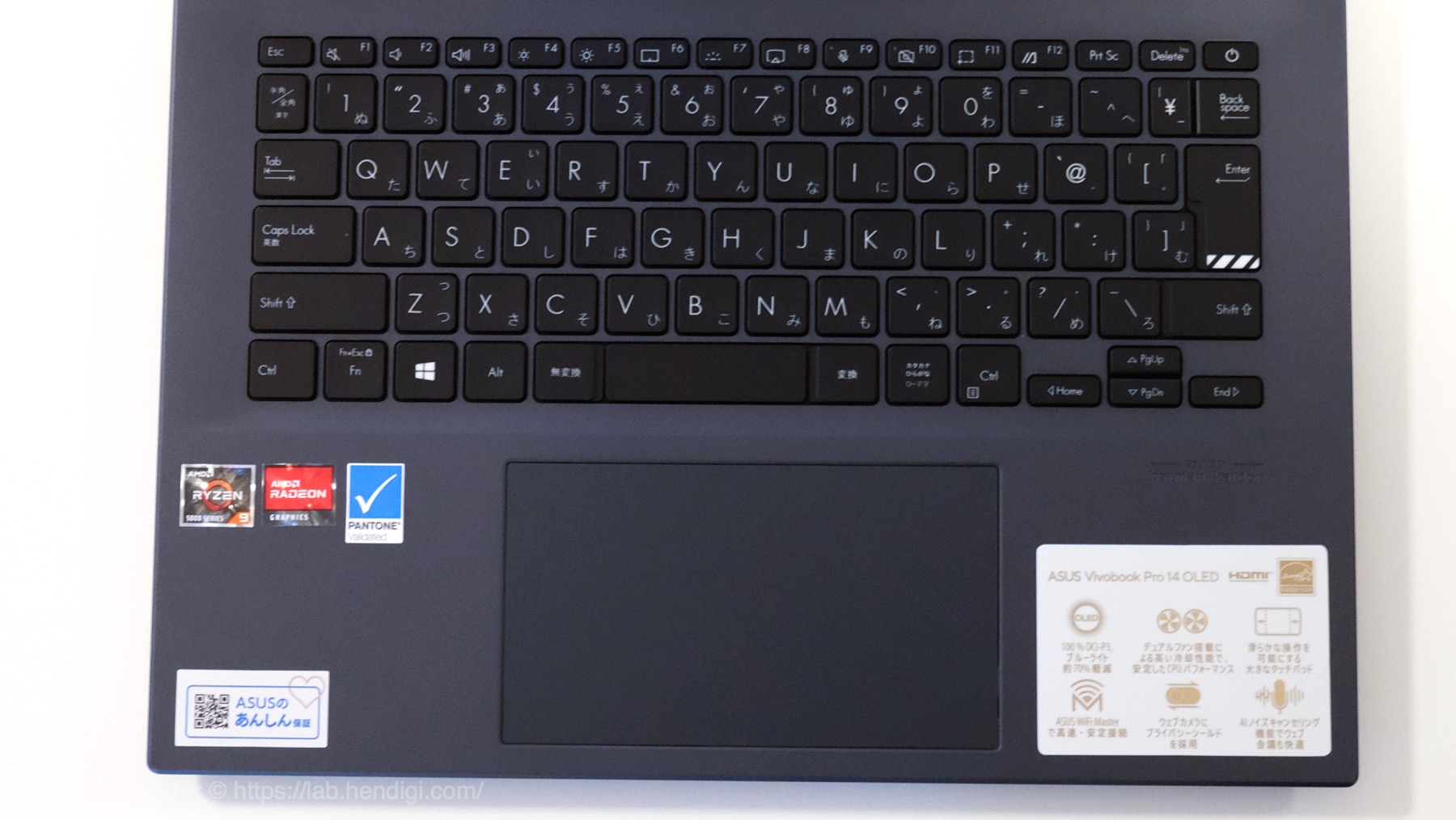 Vivobook Pro 14 OLED　キーボード